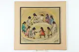 Ted de Degrazia, Circle of Mexican Children at Dance, Oil on board