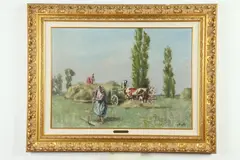 Lubos, Hay Harvest, Oil on canvas