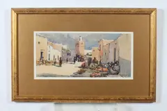 Frank Edward Johnson, Street Scene, Watercolor