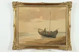M. Rossi, Sailboat, Oil on canvas