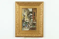 Felice Giordano, Via Deli Anticaglie, Oil on board