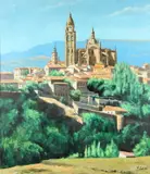 Francisco Castillo, Cityscape, Oil on canvas