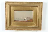 J. W. Bell, Sailboat Scene, Oil on board