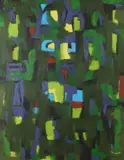 Tom Yanosky, Jungle Idol, Oil on canvas.