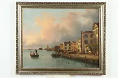 Guiseppe Canella, Dock Scene, Oil on canvas