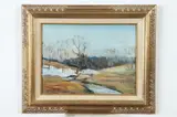 Walter Emerson Baum, Winter Landscape, Oil on board