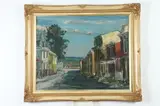 Walter Emerson Baum, Street Scene, Oil on board