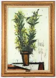 Bernard Buffet, Fleurs Grimpantes, Oil on canvas bearing gallery label verso