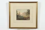 Continental School, Landscape with Figures, Watercolor