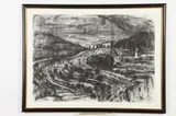 Sea of Galilee, the Holy Land by Israeli School Of Ana Ticho, Sea of Galilee, the Holy Land, charcoal, offered Apr 2018