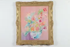 Beatrice Koplovitz, Still Life with Flowers, Oil on canvas