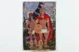 Vernon Lee Reynolds, Two Warriors, Oil on board
