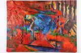American School, Untitled, ABSTRACT, mixed media on panel
