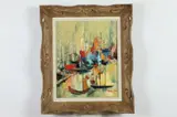 Beatrice Koplovitz, Abstract Sailboats, Oil on canvas