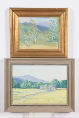 Arthur Garfield Learned, Spring Landscapes: Two Works, Oil on board