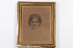American School, PORTRAIT OF YOUNG GIRL, heightened charcoal, PORTRAIT OF YOUNG GIRL, heightened charcoal