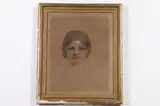 PORTRAIT OF YOUNG GIRL, heightened charcoal by American School, PORTRAIT OF YOUNG GIRL, heightened charcoal, sold Apr 2018