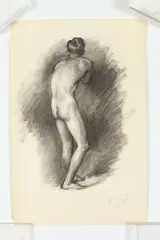 Noel J. Cortes, MALE NUDE STUDIES: THREE WORKS, ( GAY INTEREST), each signed and dated lower right, Charcoal