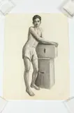 Noel J. Cortes, MALE FIGURAL STUDIES: THREE WORKS, ( GAY INTEREST), each signed and dated lower right, Charcoal