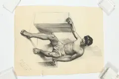 Noel J. Cortes, MALE NUDE STUDIES: THREE WORKS, ( GAY INTEREST ), each signed and dated lower right, Charcoal