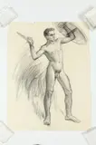 Noel J. Cortes, MALE NUDE STUDIES: THREE WORKS, (GAY INTEREST), two of the three signed and dated, Charcoal