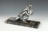 Louis Fontinelle, Pierrot, Bronze with silver patina - Height: 10 in