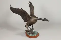 David H. Turner, Canada Goose Landing, Bronze - Height: 35 in