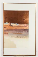 Harold E. Larsen, Western Landscape: Diptych, Mixed media