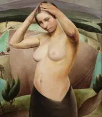 Florence May Asher, In the Terra, ( Female Nude ), Oil on canvas