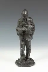 Derek Wernher, Wood Carrier, Bronze - Height: 11 in