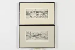 Tom Yanosky, Untitled, VALLEY and CITYSCAPE: TWO WORKS, signed and titled in pencil lower margin