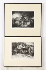 Tom Yanosky, Untitled, HORSE BARN and COAL SHED: TWO WORKS, each signed and titled in pencil lower margin