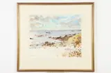 Pierre Emile Lelong, Rocky Coast, Watercolor