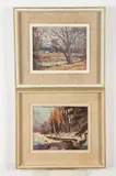 Hanno Schrader, FALL AND WINTER LANDSCAPES: TWO WORKS, each signed, Oil on board