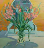 Naomi H. Jones, Gladiolas, Oil on canvas
