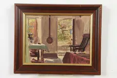 E. McConnell, Cottage Interior, Oil on board
