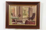 E. McConnell, Cottage Interior, Oil on board