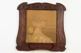 Paul Berthon, QUEEN WILHELMINA, color lithograph in period Art Noveau frame, QUEEN WILHELMINA, color lithograph in period Art Noveau frame