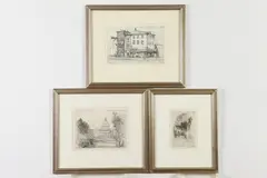 Gustav Trois, Us Capitol in April, GEORGETOWN ALLEY and RHODES TAVERN: THREE WORKS, each signed and titled in pencil lower margin