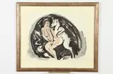 Rueben Nakian, LEDA AND THE SWAN and WOMAN WITH GOAT: TWO WORKS, each signed, Ink and gouache