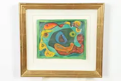 Werner Drewes, Surrounded by Snakes, Oil on canvas
