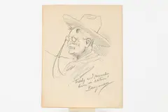 Clifford Berryman, Portrait of Theodore Roosevelt, Charcoal and pencil on paper laid on board