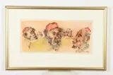 Chaim Gross, Figure Studies, Watercolor