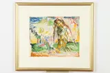David Burliuk, Mermaid, Watercolor