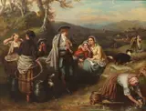 Robert Farrier, Untitled, HIGHLAND GATHERING, oil on canvas