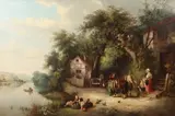 Alfred Collins, The Rabbit Seller, Oil on canvas