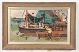 Karl Knaths, Dry Dock, Oil on board