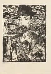 Russian School, Portrait of Nikoloz Pirosmanashvili, Woodcut