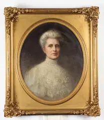 Nellie Mathis Horne, Lady in White, Oil on canvas