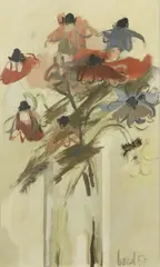 Antoine Borel, Vase with Flowers, Oil on canvas